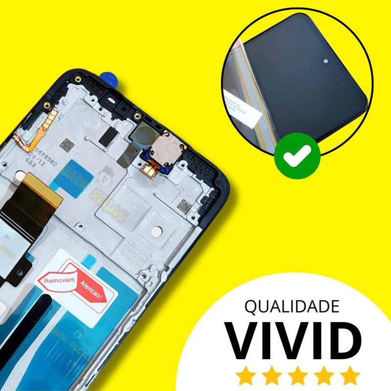 Tela Frontal Display Para Moto G53 Xt2335 Com Aro Orig Vivid